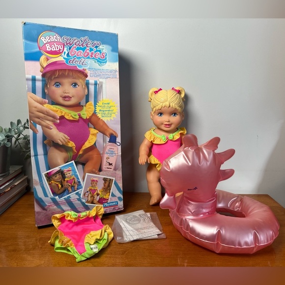 Playmates Other - Vintage Playmates Beach Baby Water Babies Doll w Accessories & Box Collectible
